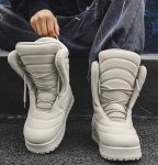 画像6: Unisex High-top leather platform lace-up boots sneakers Y2K　男女兼用ユニセックスハイカットレザー厚底レースアップブーツスニーカー (6)