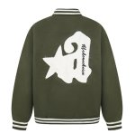 画像6: Kenvibe American Retro Letter Applique Embroidered  Stadium Jacket BASEBALL JACKET baseball uniform jacket blouson  ユニセックス 男女兼用 アメリカンレトロレターアップリケ刺繍スタジアムジャンパー スタジャン MA-1 ボンバー ジャケット ブルゾン (6)