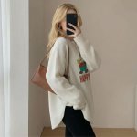 画像2: Oversized Snow White's Seven Dwarfs HAPPY Sweat Long Sleeve Shirts Pullover オーバーサイズ 白雪姫と７人の小人 裏起毛 ロングスリーブスウェット 長袖Ｔシャツ プルオーバー (2)