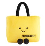 画像1: yellow bag, plush smile tote shoulder bag　イエローぬいぐるみモコモコスマイルトートバッグ (1)