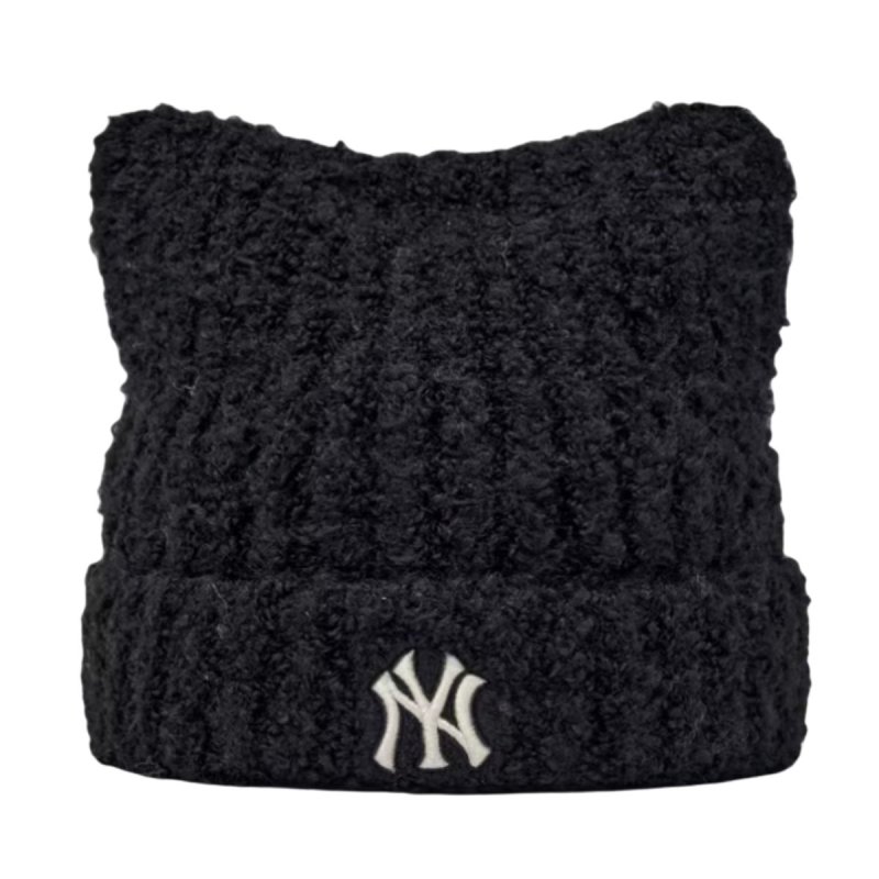 画像2: MLB Korea MLB Korea Plush Meow Beanie エムエルビー コリア 猫耳 ミャオン ビーニー  ニット帽 帽子 NY y2k ニューヨークヤンキース   (2)