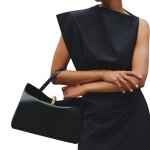 画像1: Leather tote shoulder bag with metal buckle　バックル付きレザートートショルダーバッグ (1)