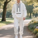画像6: Half-zip hoodie and cargo pants sweatsuit set　ユニセックス男女兼用 ハーフジップフーディ＆カーゴパンツスウェット セットアップ (6)