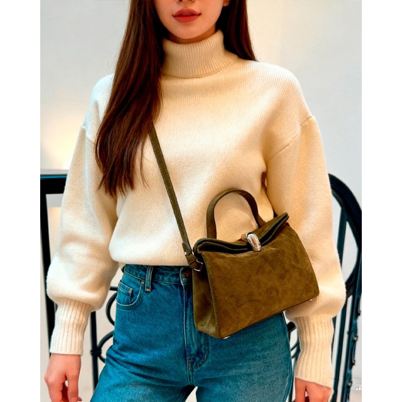画像9: Leather tote shoulder bag with metal buckle　バックル付きレザートートショルダーバッグ (9)