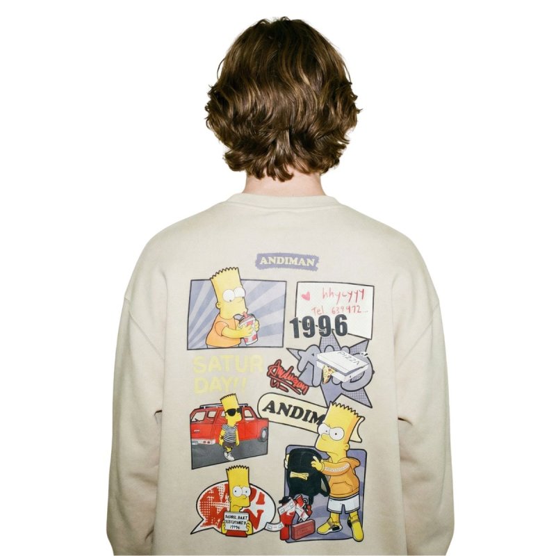 画像3: Unisex The Simpsons Homer Simpson box collage Round Neck Sweatshirt ユニセックス男女兼用 シンプソズフォーマーシンプソン コラージュ プリント スウェット トレーナー (3)