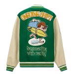 画像1: surfer embroidery jacket embroidery baseball uniform jacket blouson　ユニセッ クス男女兼用サーファー刺繍ジャケットスタジアムジャンパー スタジャン ジャケットブルゾン (1)