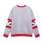 画像2: Red Mickey Mouse color knitted round neck sweater 男女兼用ユニセックス ミッキーマウス カラーミッキー編み込みクールネック セーター ニット (2)
