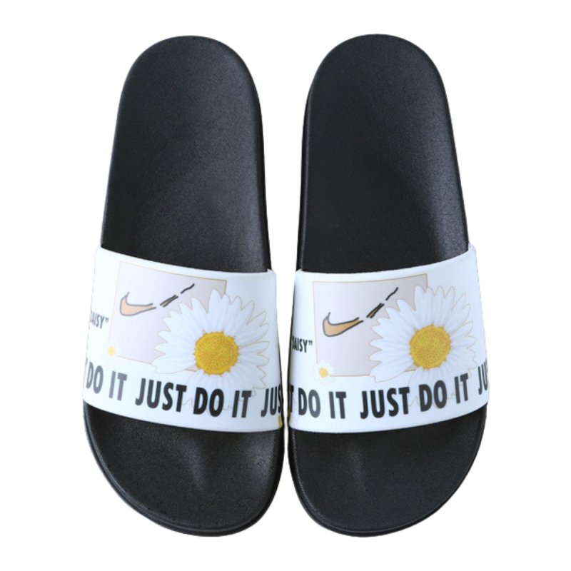 画像2: Broken swoosh DO IT JUST Daisy Flat Sandals  slippers ユニセック男女兼用 ブロークン スウォッシュ マーガレット フロップサンダルシャワーサンダル ビーチサンダル　 (2)