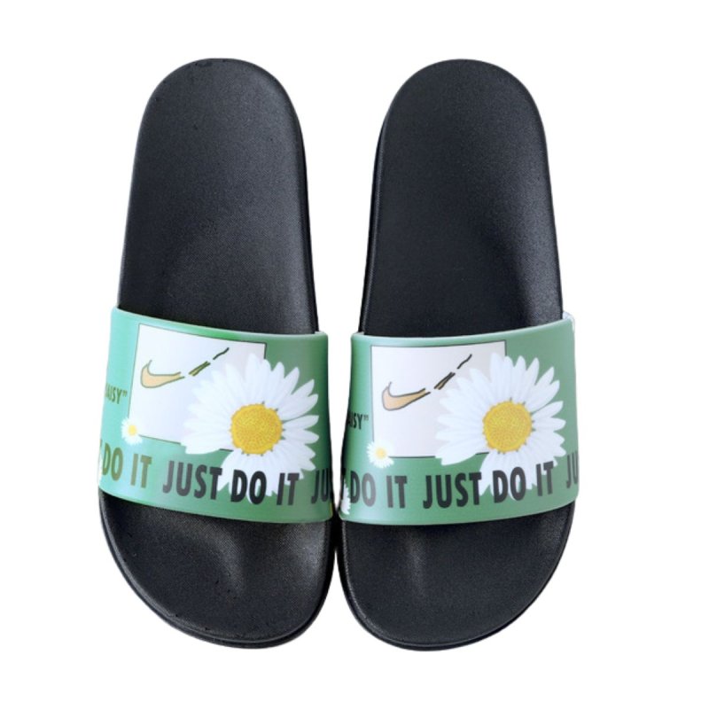 画像3: Broken swoosh DO IT JUST Daisy Flat Sandals  slippers ユニセック男女兼用 ブロークン スウォッシュ マーガレット フロップサンダルシャワーサンダル ビーチサンダル　 (3)