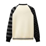 画像3: 777 Girl's Star & Border Sleeve Round Neck Sweater 男女兼用ユニセックス777ガールスター&ボーダー袖 クールネック セーター ニット (3)