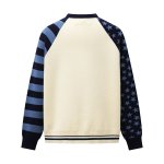 画像4: 777 Girl's Star & Border Sleeve Round Neck Sweater 男女兼用ユニセックス777ガールスター&ボーダー袖 クールネック セーター ニット (4)