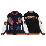 画像1: Lettering and bird embroidery stadium jacket  ユニセックス 男女兼用レタリング＆バード刺繍スタジアムジャンパー スタジャン MA-1 ボンバー ジャケット ブルゾン (1)