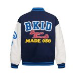 画像6: BKID logo embroidered leather sleeves stadium jacket  ユニセックス 男女兼用 BKIDロゴ刺繍レザースリーブ刺繍スタジアムジャンパー スタジャン MA-1 ボンバー ジャケット ブルゾン (6)