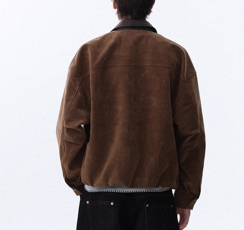 画像9: leather collar buckle jacket  ユニセックス 男女兼用 レザーカラーバックル付きジャケット ブルゾン (9)