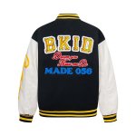 画像5: BKID logo embroidered leather sleeves stadium jacket  ユニセックス 男女兼用 BKIDロゴ刺繍レザースリーブ刺繍スタジアムジャンパー スタジャン MA-1 ボンバー ジャケット ブルゾン (5)