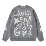 画像3: OREETA Preppy Letter Logo Knitted Crew Neck Sweater 男女兼用ユニセックスプレッピーレターロゴ編み込み ラウンドネックセーター ニット (3)
