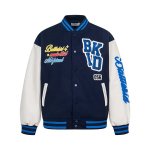 画像3: BKID logo embroidered leather sleeves stadium jacket  ユニセックス 男女兼用 BKIDロゴ刺繍レザースリーブ刺繍スタジアムジャンパー スタジャン MA-1 ボンバー ジャケット ブルゾン (3)