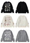 画像5: OREETA Preppy Letter Logo Knitted Crew Neck Sweater 男女兼用ユニセックスプレッピーレターロゴ編み込み ラウンドネックセーター ニット (5)