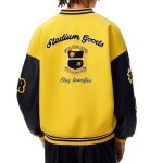 画像5: Smile flower and emblem embroidery stadium jacket  ユニセックス 男女兼用スマイルフラワー&エンブレム 刺繍スタジアムジャンパー スタジャン MA-1 ボンバー ジャケット ブルゾン (5)