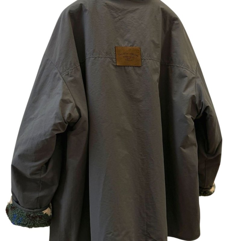 画像4: Reversible Green Floral Lambswool Short Coat リバーシブルグリーンフラワーラムウールショートコート (4)