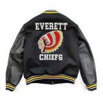画像1: EVERETT Everett Indian Embroidered Stadium Jacket ユニセックス 男女兼用EVERETT エベレットインディアン刺繍スタジャンスタジアムジャンパー スタジャン MA-1 ボンバー ジャケット ブルゾン (1)