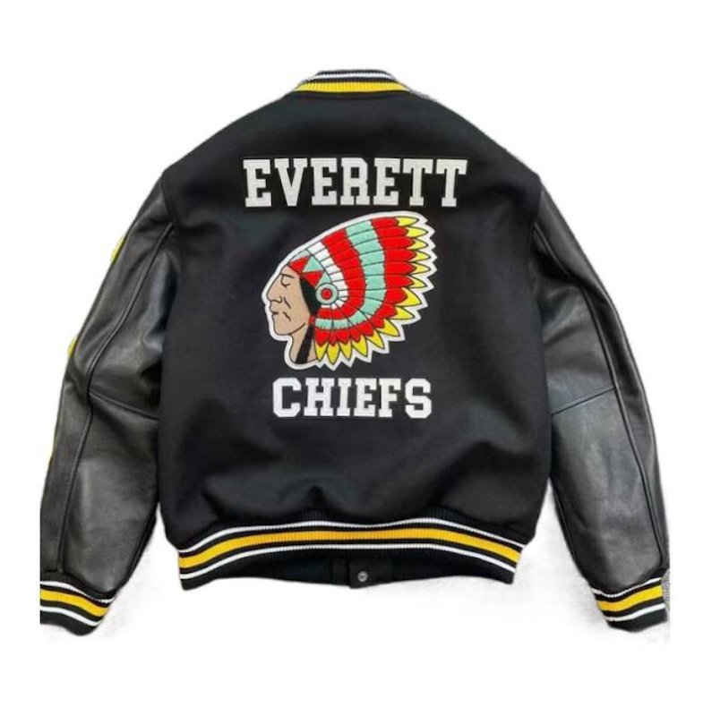 画像1: EVERETT Everett Indian Embroidered Stadium Jacket ユニセックス 男女兼用EVERETT エベレットインディアン刺繍スタジャンスタジアムジャンパー スタジャン MA-1 ボンバー ジャケット ブルゾン (1)