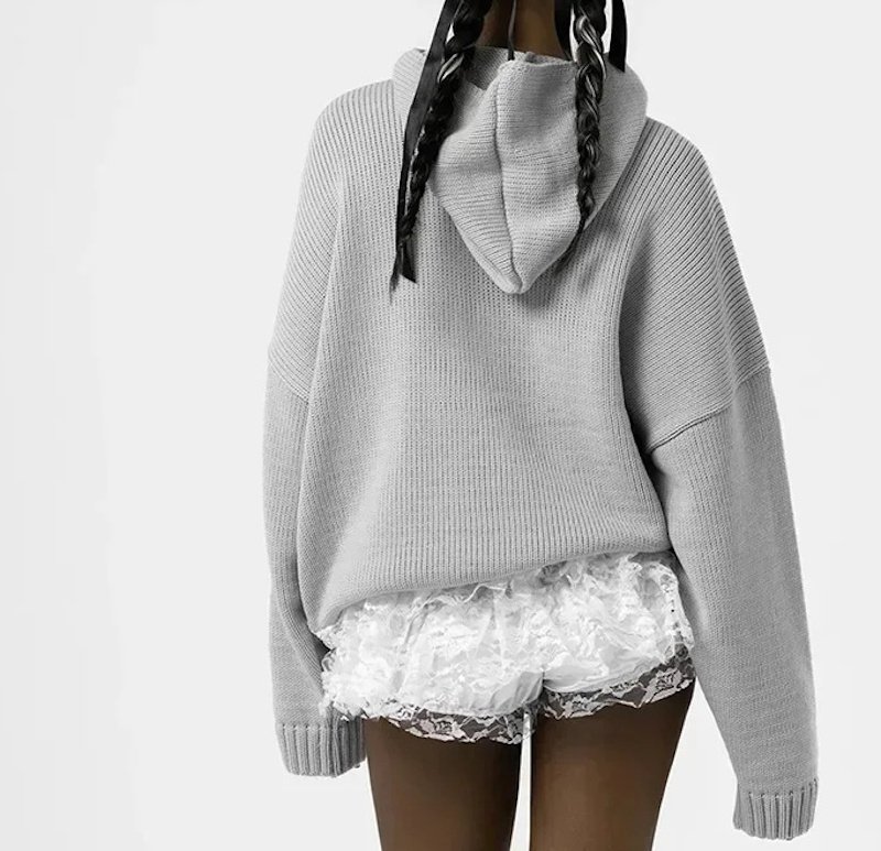 画像6: S logo hoodie sweater Sweater Knit　 Sロゴ編み込みフーディセーター　ニット  (6)