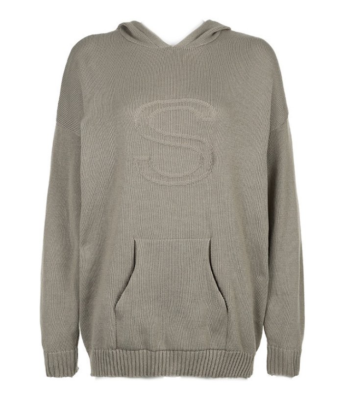 画像2: S logo hoodie sweater Sweater Knit　 Sロゴ編み込みフーディセーター　ニット  (2)