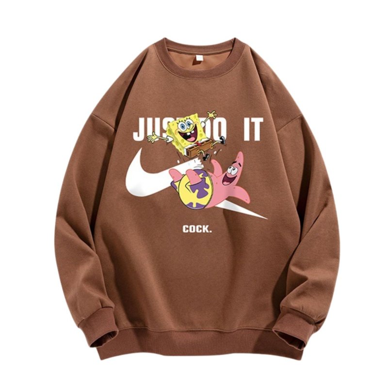 画像7: 25 JUST DO IT Later × Spongebob & Patrick print Sweat shirt ユニセックス 男女兼用 JUST DO IT Later スポンジボブ ＆ パトリック ブロークン スウォッシュプリント トレーナー (7)