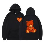 画像2: Heart Bear Print Hoodie Sweatshirt hoodie sweatユニセックス 男女兼用ハートベアプリントプリント スウェットパーカー (2)