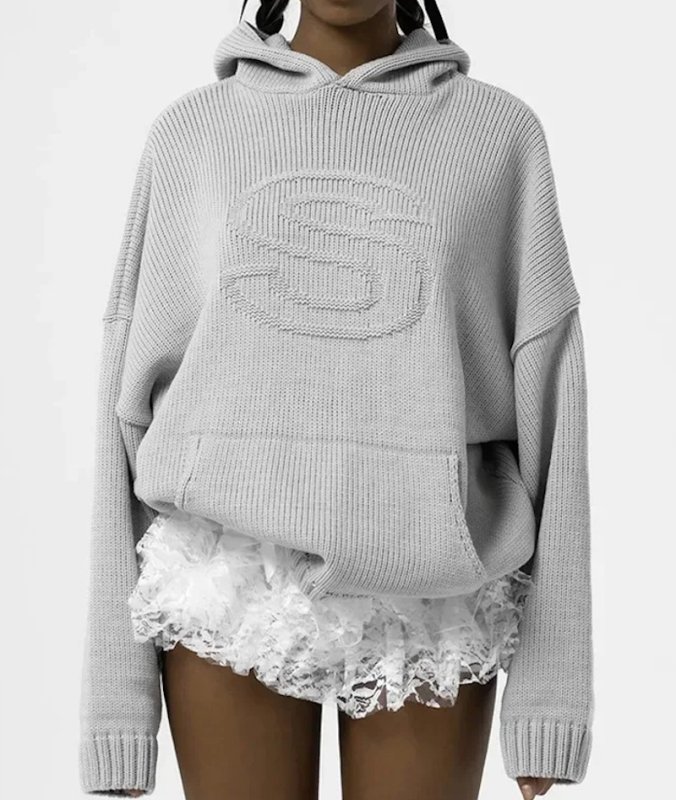 画像4: S logo hoodie sweater Sweater Knit　 Sロゴ編み込みフーディセーター　ニット  (4)