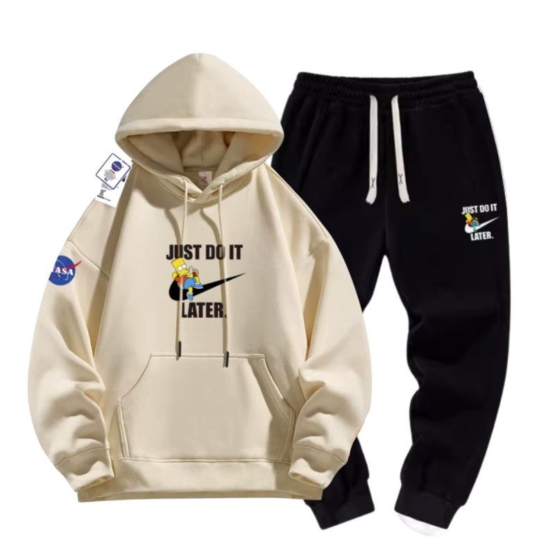 画像1: 25 JUST DO IT LATER x The Simpsons sweat hoodie pants setup ユニセックス男女兼用 NASA×JUST DO IT LATER× ザ・シンプソンズ スウェットパーカー トレーナー パンツ セットアップ  (1)