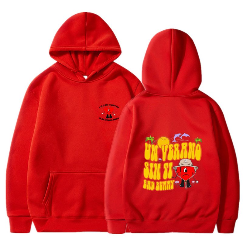 画像10: bad bunny un verano sin ti bad bunny hoodie sweater  ユニセックス 男女兼用 バッドラビット ウサギプリント フーディスウェットパーカー (10)