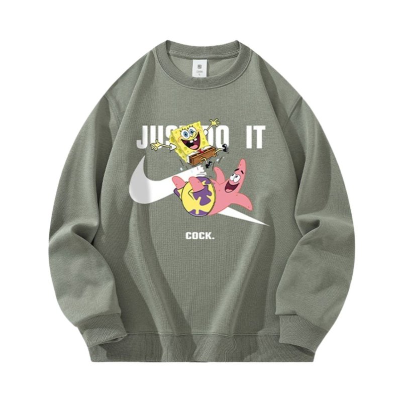 画像10: 25 JUST DO IT Later × Spongebob & Patrick print Sweat shirt ユニセックス 男女兼用 JUST DO IT Later スポンジボブ ＆ パトリック ブロークン スウォッシュプリント トレーナー (10)
