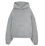 画像1: S logo hoodie sweater Sweater Knit　 Sロゴ編み込みフーディセーター　ニット  (1)