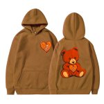 画像18: Heart Bear Print Hoodie Sweatshirt hoodie sweatユニセックス 男女兼用ハートベアプリントプリント スウェットパーカー (18)