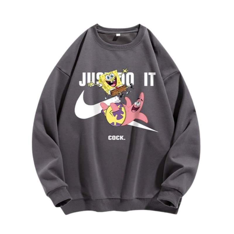 画像6: 25 JUST DO IT Later × Spongebob & Patrick print Sweat shirt ユニセックス 男女兼用 JUST DO IT Later スポンジボブ ＆ パトリック ブロークン スウォッシュプリント トレーナー (6)