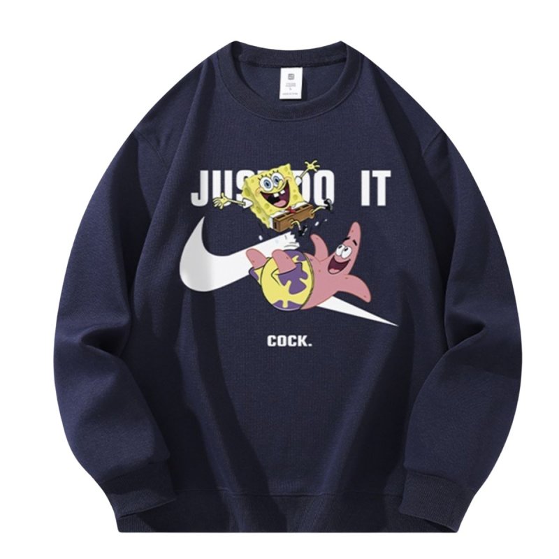 画像11: 25 JUST DO IT Later × Spongebob & Patrick print Sweat shirt ユニセックス 男女兼用 JUST DO IT Later スポンジボブ ＆ パトリック ブロークン スウォッシュプリント トレーナー (11)