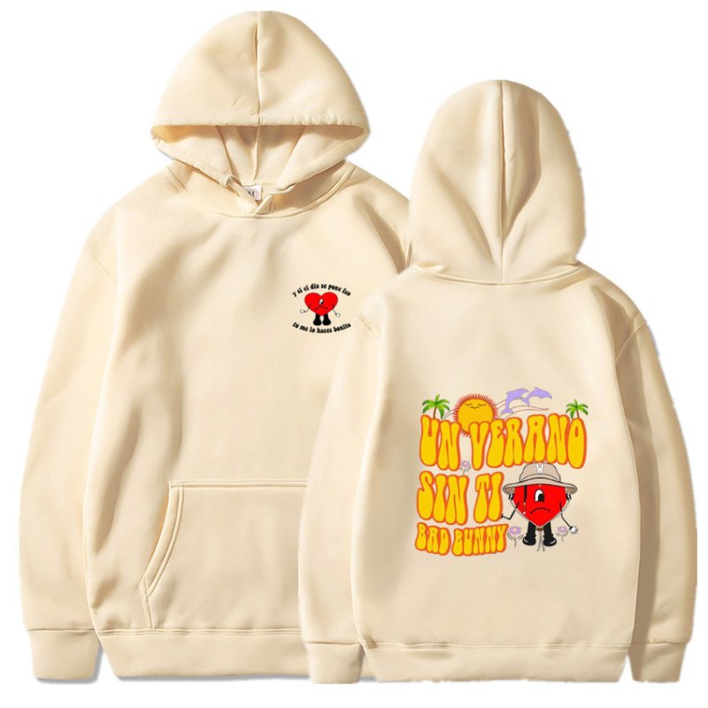 画像11: bad bunny un verano sin ti bad bunny hoodie sweater  ユニセックス 男女兼用 バッドラビット ウサギプリント フーディスウェットパーカー (11)
