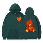 画像11: Heart Bear Print Hoodie Sweatshirt hoodie sweatユニセックス 男女兼用ハートベアプリントプリント スウェットパーカー (11)