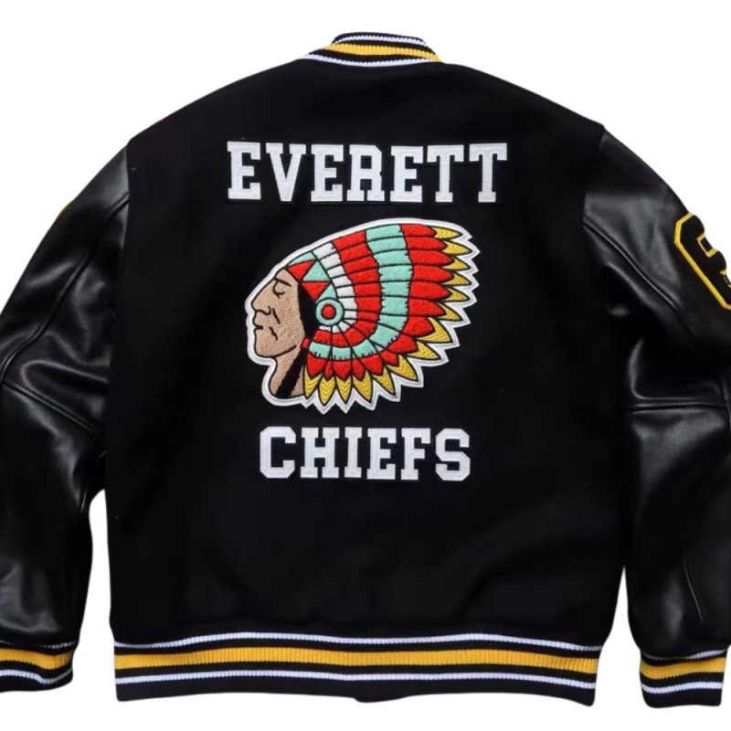 画像3: EVERETT Everett Indian Embroidered Stadium Jacket ユニセックス 男女兼用EVERETT エベレットインディアン刺繍スタジャンスタジアムジャンパー スタジャン MA-1 ボンバー ジャケット ブルゾン (3)