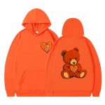 画像16: Heart Bear Print Hoodie Sweatshirt hoodie sweatユニセックス 男女兼用ハートベアプリントプリント スウェットパーカー (16)