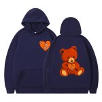 画像13: Heart Bear Print Hoodie Sweatshirt hoodie sweatユニセックス 男女兼用ハートベアプリントプリント スウェットパーカー (13)