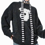 画像5: Unisex Fluffy puppy round neck sweater knit  男女兼用 モコモコパピーラウンドネックセーターニット (5)