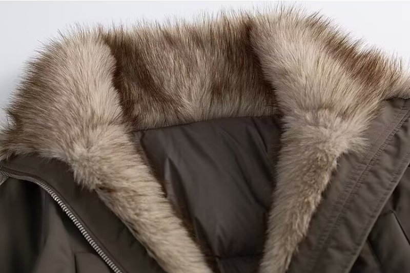 画像5: Unisex fur collar mountain-shaped padded coat 男女兼用ユニセックスファーカラーマウンテンシェイプ中綿コート (5)