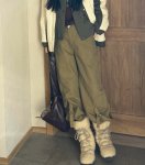 画像3: Plush lace-up mid-length boots　モコモコファーレースアップ厚底ブーツ  (3)