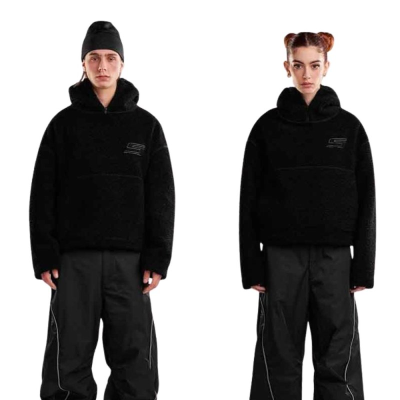 画像2: Fleece Hoodie Jacket Coat　 ユニセックス 男女兼用 フリースフーディジャケットブルゾンコート (2)