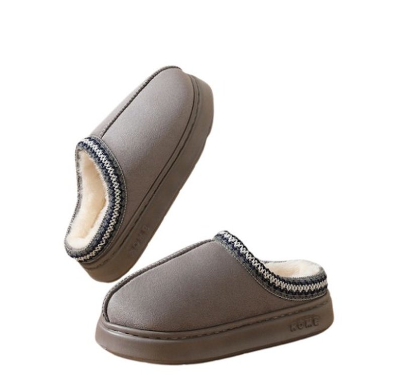 画像4: Unisex Fluffy fur lining PU sheepskin sandal slippers shoes   ユニセックス男女兼用モコモコファー裏地付き厚底サンダルスリッパシューズ (4)