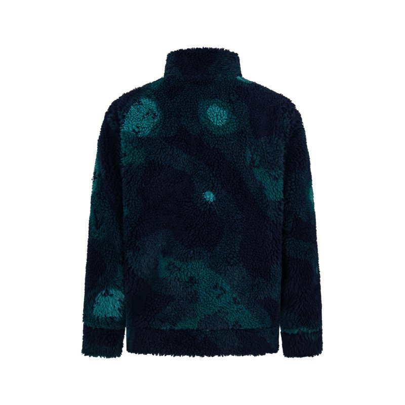 画像2:  Gradient Sheepswool & Lambswool Teddy Bear Loose Jacket ユニセックス 男女兼用グラデーションカラーラムウールジップアップジャケット ブルゾン (2)