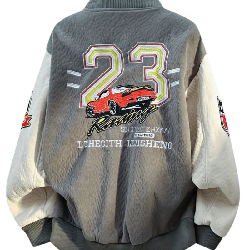 画像5: american football embroideryStand Collar  Stadium Jacket ユニセックス 男女兼用アメリカンフットボールスタンドカラースタジャンスタジアムジャンパー  MA-1 ボンバー ジャケット ブルゾン (5)